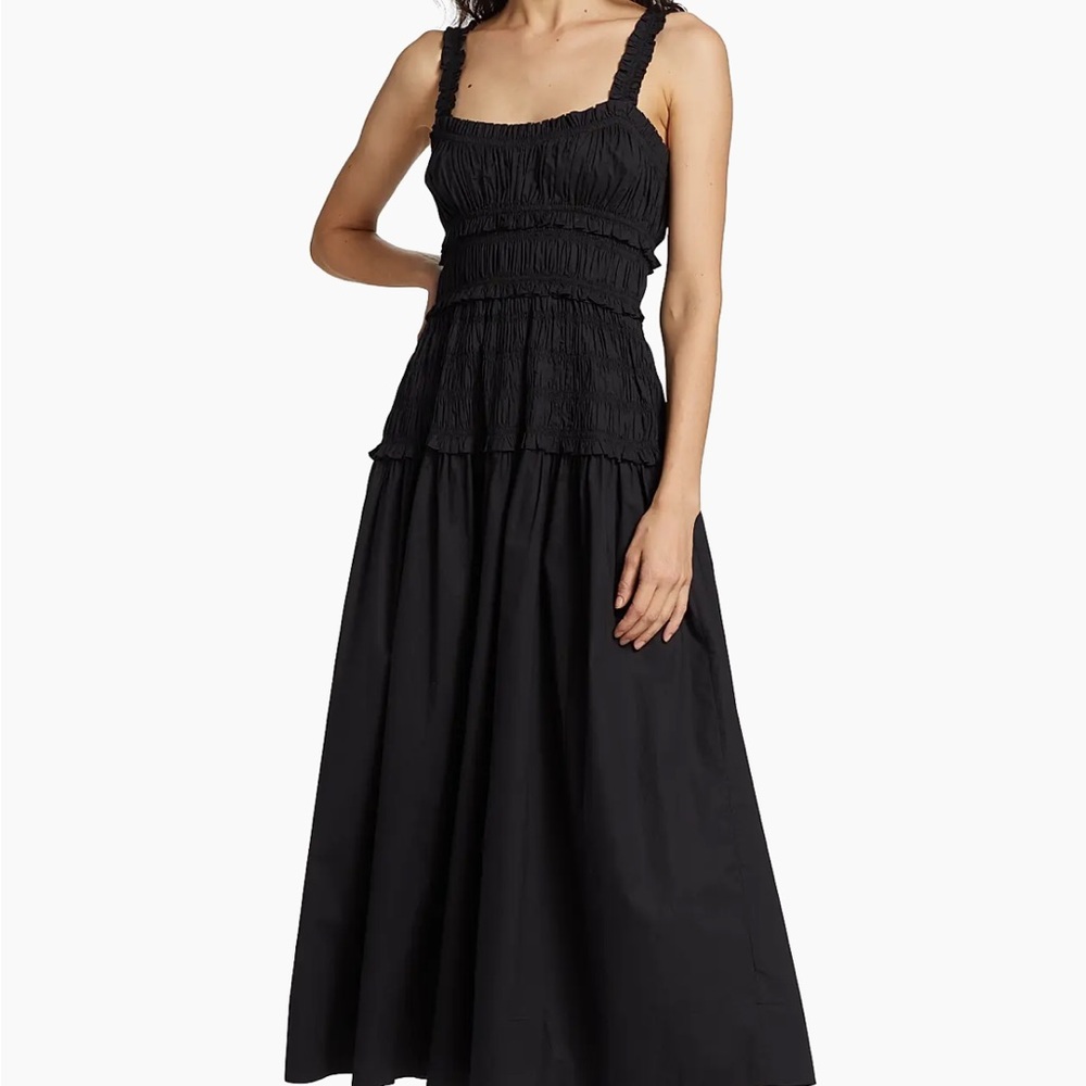 Doen Black Maxi Dress with Smocked Bodice